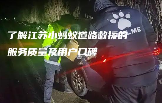 了解江苏小蚂蚁道路救援的服务质量及用户口碑