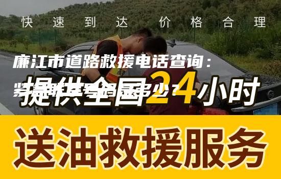 廉江市道路救援电话查询：紧急联系号码是多少？